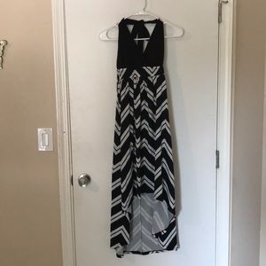 Black and white halter 5th Love Collection Dress.
